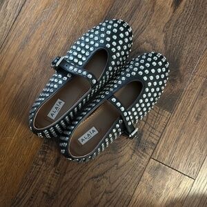 Alaia ballerina flats with crystals